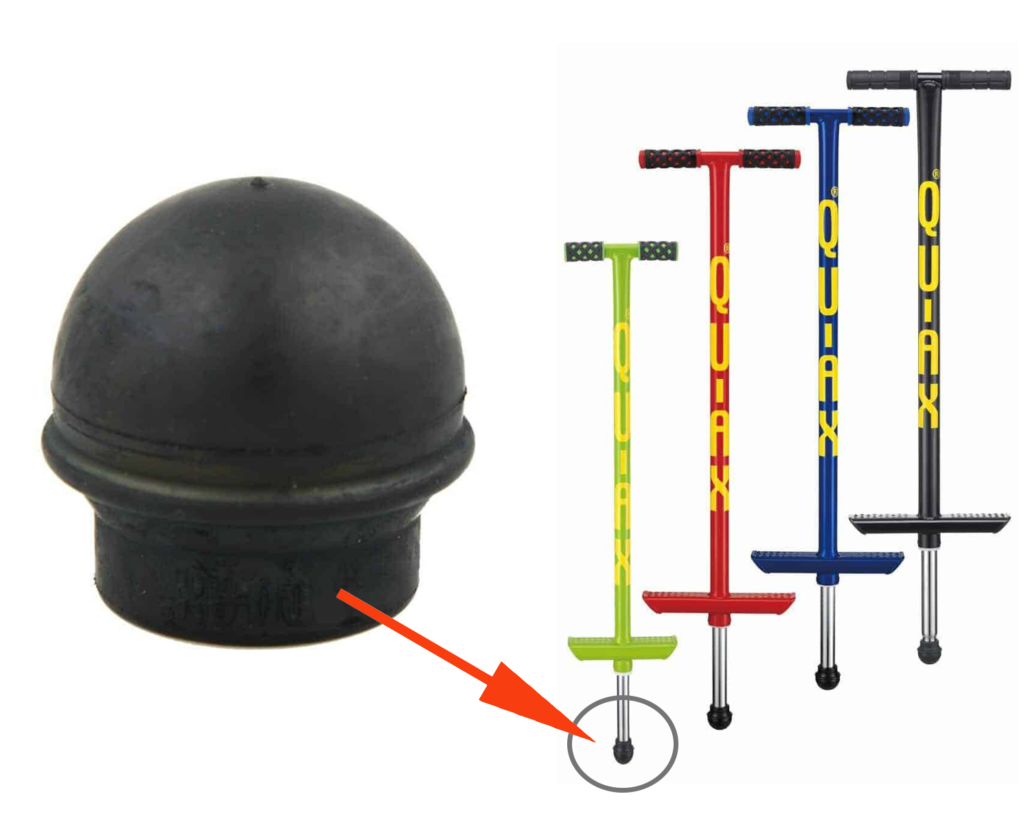 qu-ax bumper końcówka guma skoczków pogo